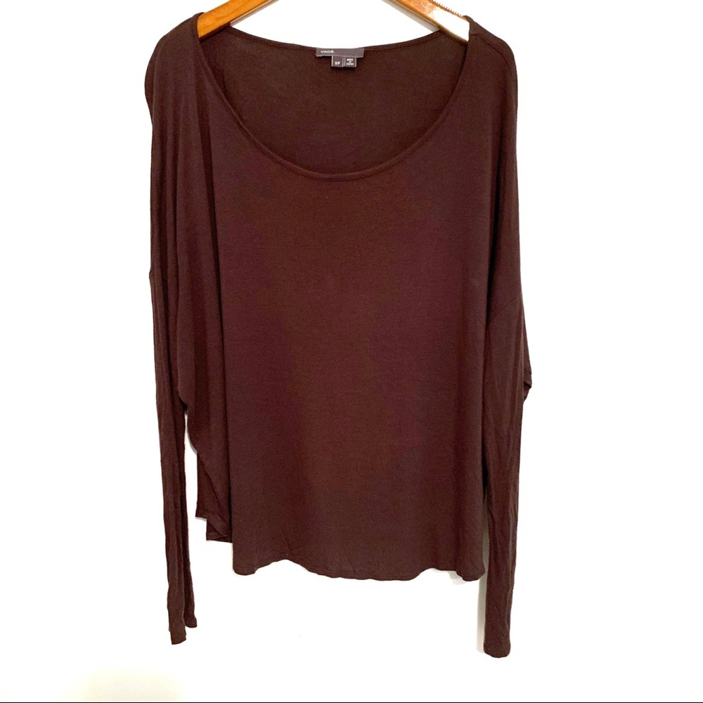 Vince Long Sleeve Lightweight Brown Top Sz S GUC